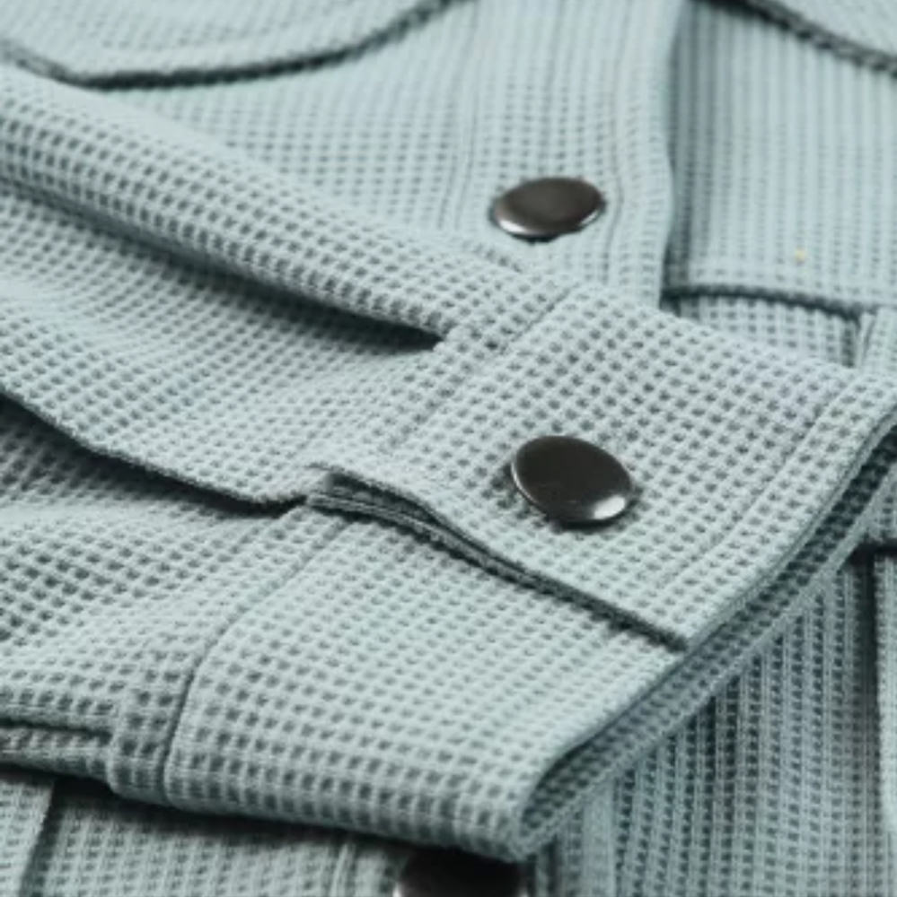 M & 2x left💕New sky blue waffle knit crop jacket - Picture 7 of 15